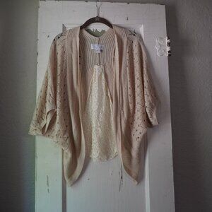 The Cue Crochet Sweater with Lace Inset - Small